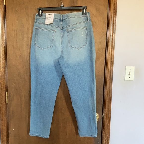 Sonoma Boyfriend jean high rise straight leg distressed size 10 - Picture 10 of 16